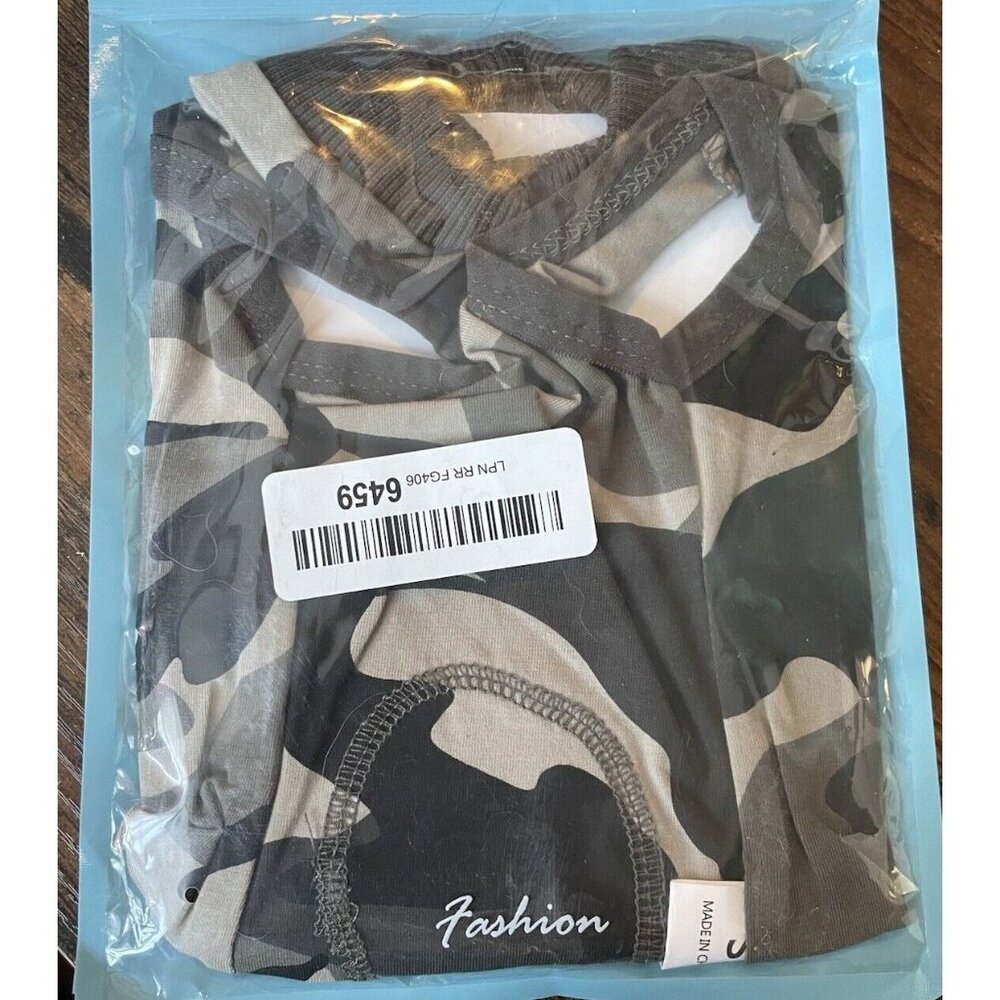 Camo Dog Snap Shirt Size XS – Lightweight Military-Print Pet Apparel Outfit